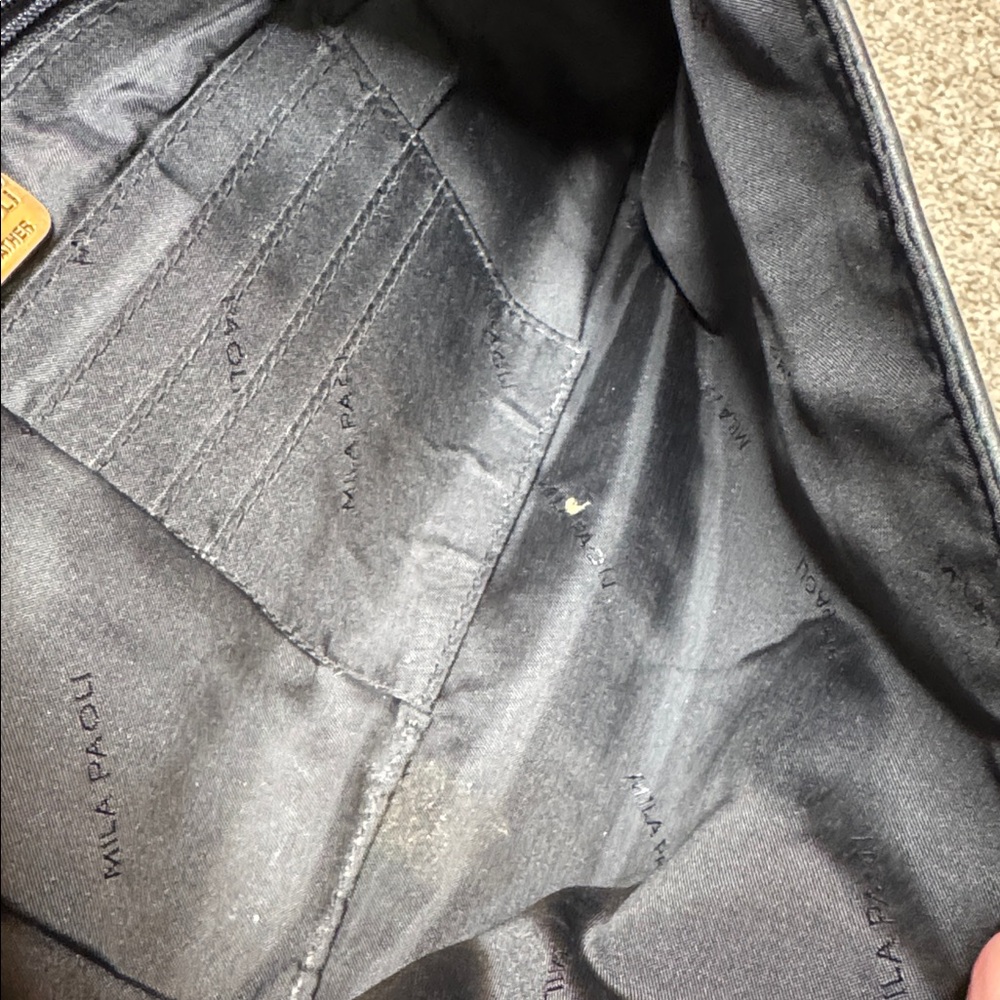 MILA PAOLI Classic Black Fine Leather Shoulder Bag Made In Italy - Picture 11 of 13